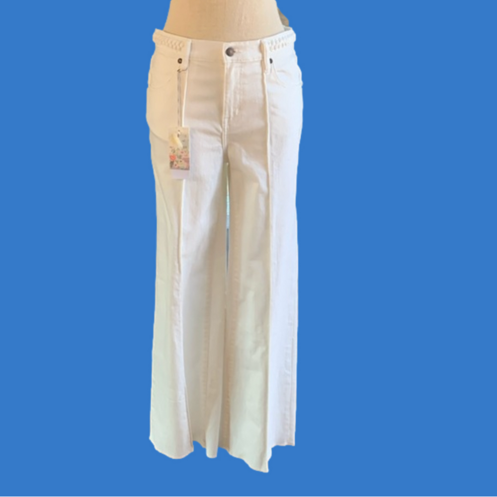 Johnny Was The Braided high rise relaxed fit easy through hip wide leg pants